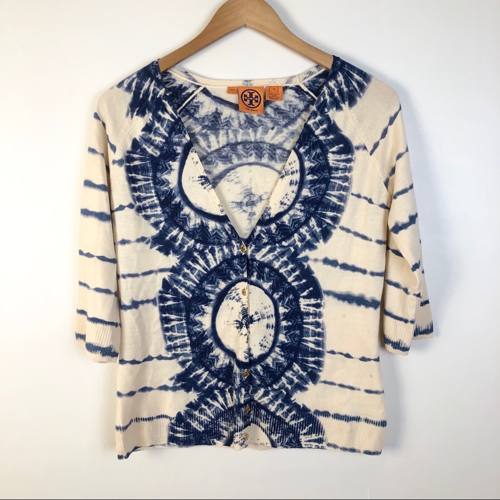 Tory Burch Shibori Wool Cardigan